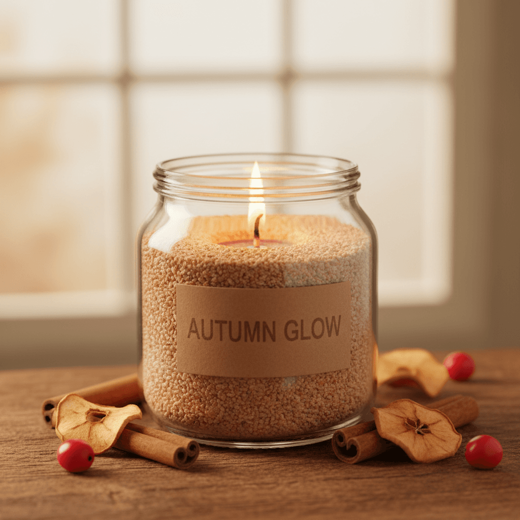 apple cinnamon scented candle sand