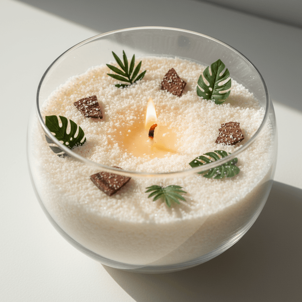 coconut candle sand
