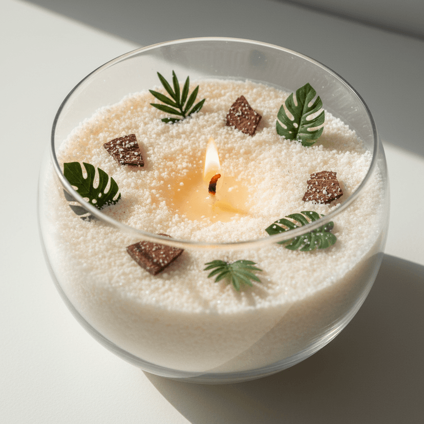 coconut candle sand