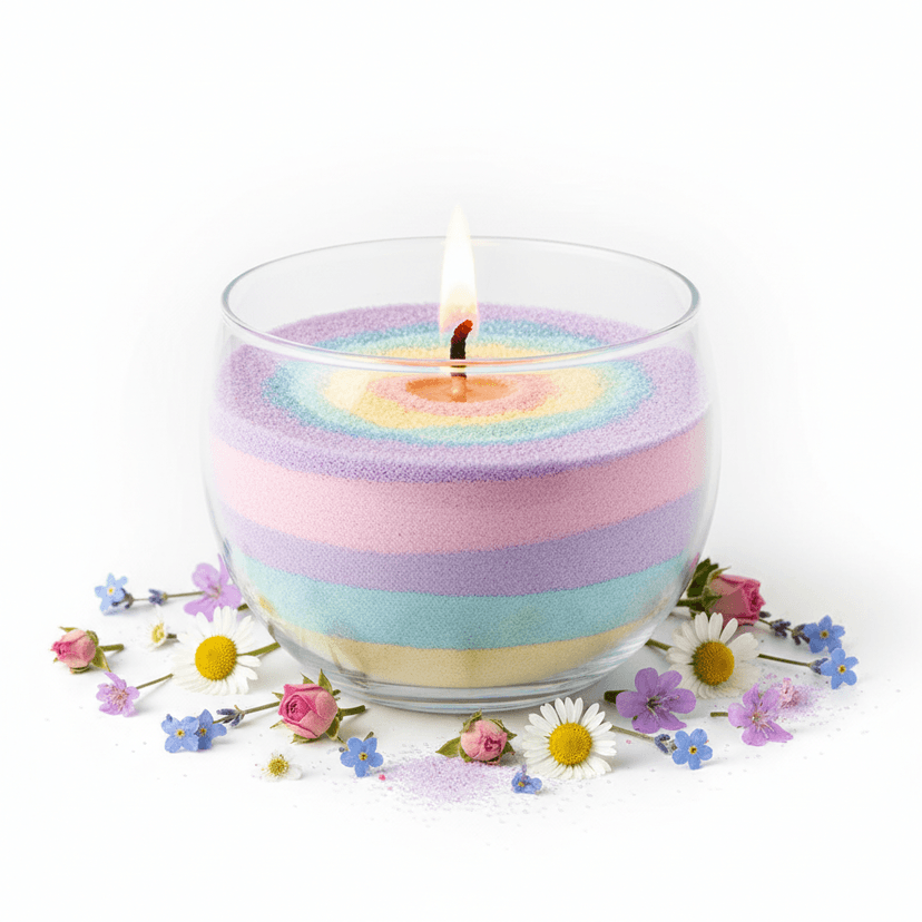 flower meadow candle sand