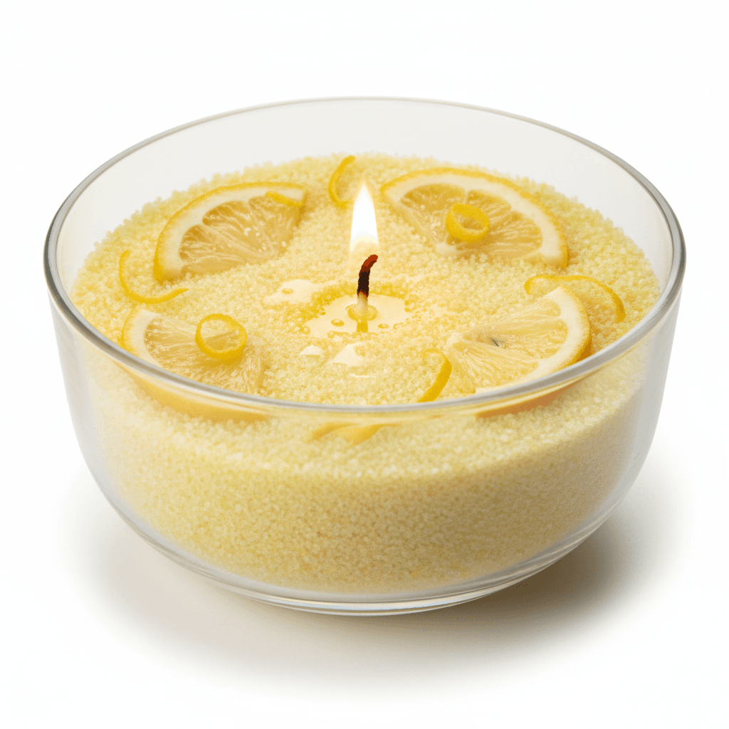 lemon candle sand