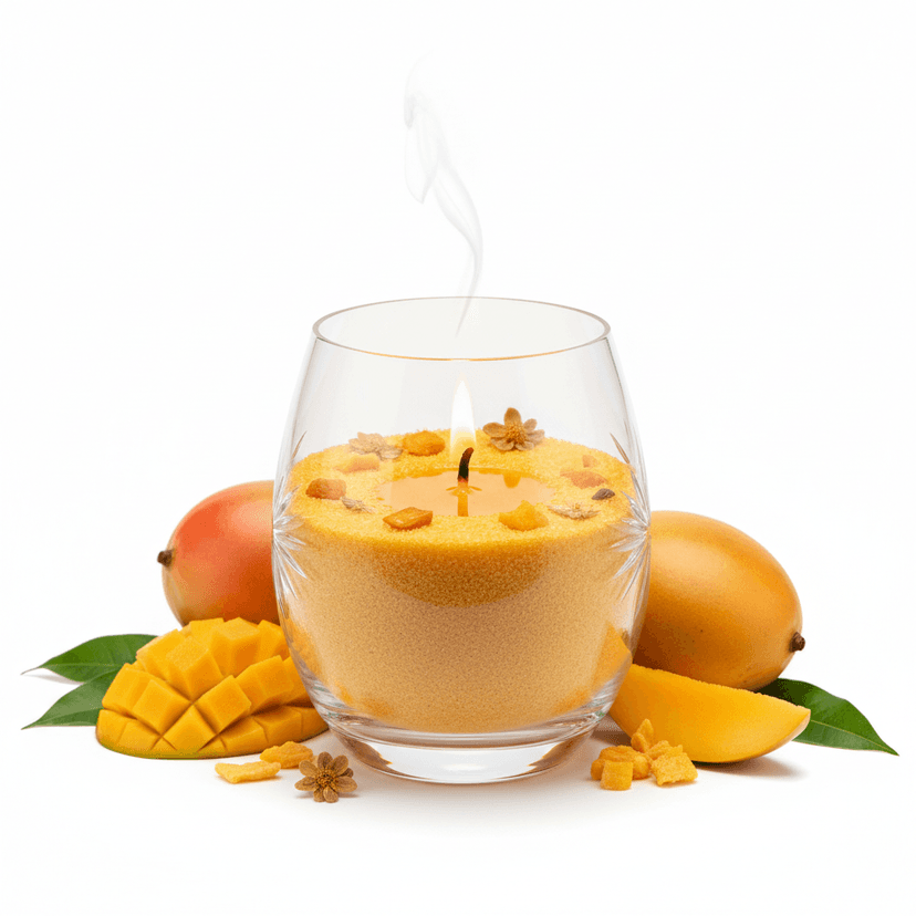 mango candle sand