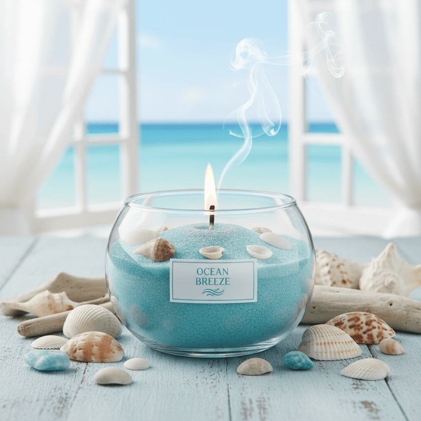 ocean breeze scented candle sand